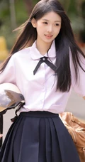 少女的校园时光，骑电动摩托车的长发秀气清新学妹街拍美照图集