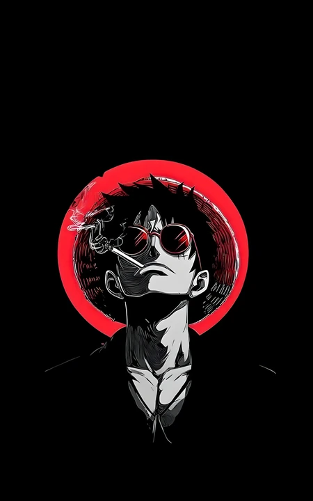 海贼王路飞暗黑风同人插画