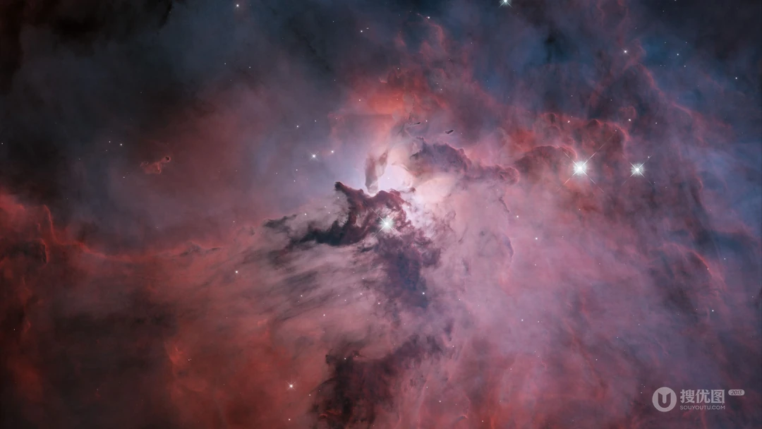 梦幻粉紫色星云深空宇宙星空浪漫景观
