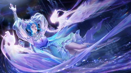 王者荣耀貂蝉幻阙歌皮肤蓝紫梦幻风格壁纸