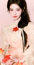 鞠婧祎古风枫叶蕾丝连衣裙舞台写真合集