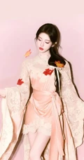 鞠婧祎古风枫叶蕾丝连衣裙舞台写真合集