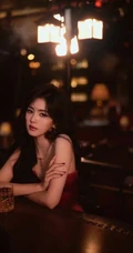 女明星白鹿复古酒吧氛围感写真系列组图