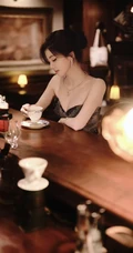 女明星白鹿复古酒吧氛围感写真系列组图