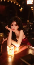 女明星白鹿复古酒吧氛围感写真系列组图