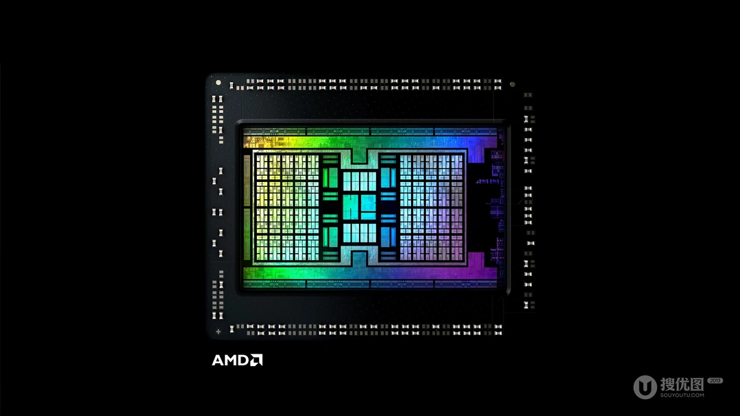 AMD芯片炫彩内部结构科技风设计图
