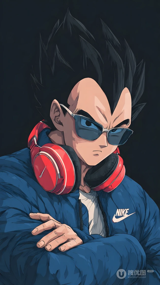 龙珠贝吉塔潮酷现代穿搭同人插画