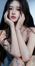 高颜值甜美女生小姐姐一袭紧身礼裙牛仔衣加牛仔裙穿搭尽显匀称身形写真套图