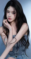 高颜值甜美女生小姐姐一袭紧身礼裙牛仔衣加牛仔裙穿搭尽显匀称身形写真套图