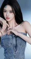 高颜值甜美女生小姐姐一袭紧身礼裙牛仔衣加牛仔裙穿搭尽显匀称身形写真套图