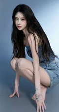 高颜值甜美女生小姐姐一袭紧身礼裙牛仔衣加牛仔裙穿搭尽显匀称身形写真套图
