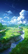 美丽的田野，乡村，山水插画手机壁纸图集