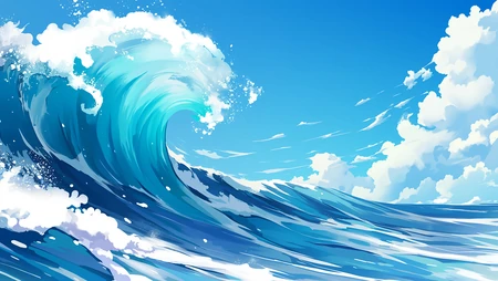 大海，海浪，巨大的浪花 海上风景壁纸图片