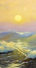 乘风破浪，大海，海上帆船油画手机壁纸