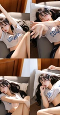 大长腿，长相甜美，宛如邻家小妹般的白皙可人女生写真套团