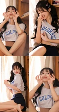 大长腿，长相甜美，宛如邻家小妹般的白皙可人女生写真套团