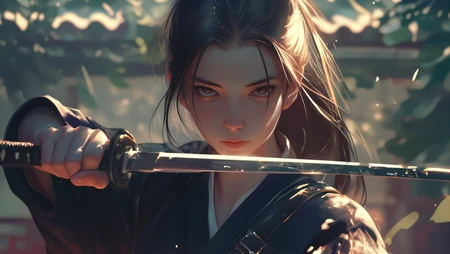 武侠风，古装女侠 超高清古装动漫AI美女插画壁纸图片