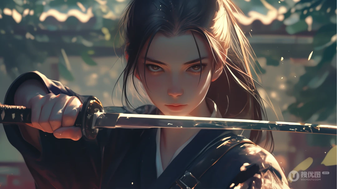 武侠风，古装女侠 超高清古装动漫AI美女插画壁纸图片