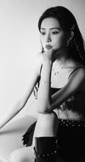 孟子义吊带抹胸牛仔裙穿搭私房黑白写真手机壁纸精选美图