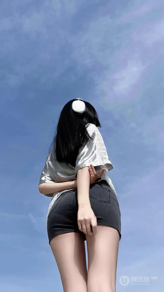 俯瞰视觉，超火的紧身短裤，美腿小姐姐高清手机壁纸