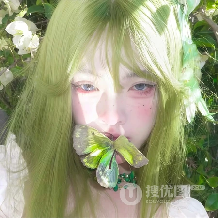 森系氛围感少女人像清新绿调女生头像系列