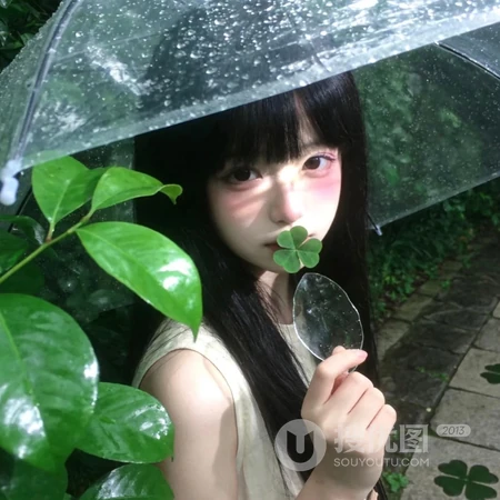 森系氛围感少女人像清新绿调女生头像系列