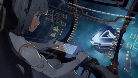 科幻风太空少女驾驶舱动漫壁纸