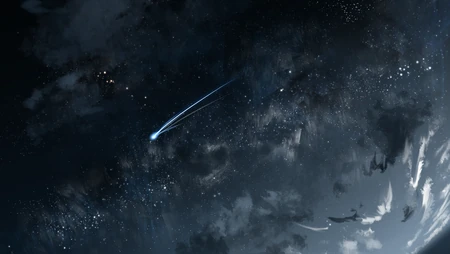 暗黑星空流星划过唯美夜空治愈壁纸