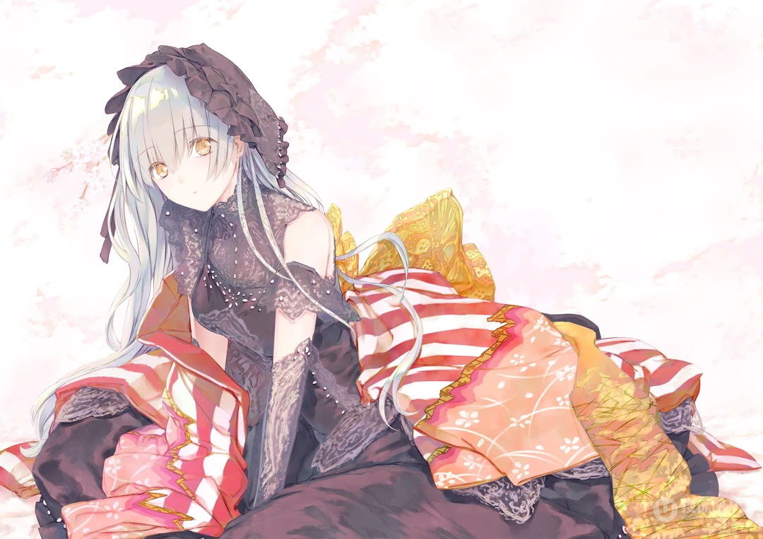 柔美银发哥特风二次元少女动漫壁纸