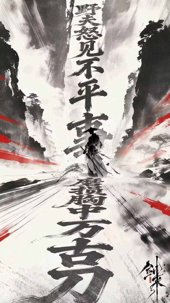 剑来水墨风侠客主题系列古风动漫插画