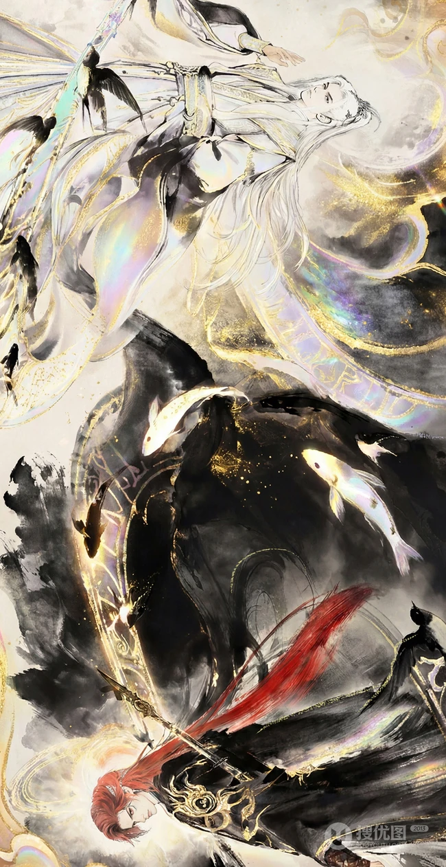 仙逆国风鎏金山水意象玄幻插画系列合集