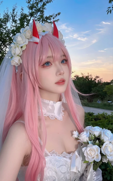 02婚纱造型cos 户外黄昏绝美写真