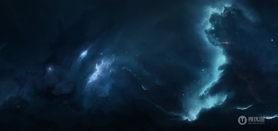 深邃幽蓝宇宙星空璀璨星云风景壁纸