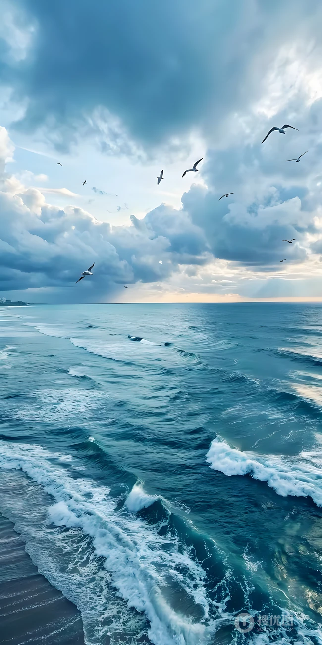 治愈海滨风景 澄澈蓝天碧海沙滩海景壁纸