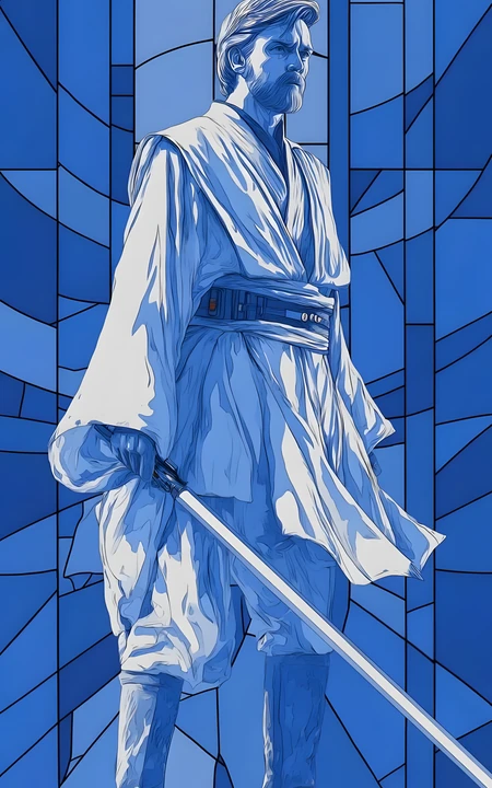 星球大战欧比旺&middot;克诺比蓝调艺术系列壁纸