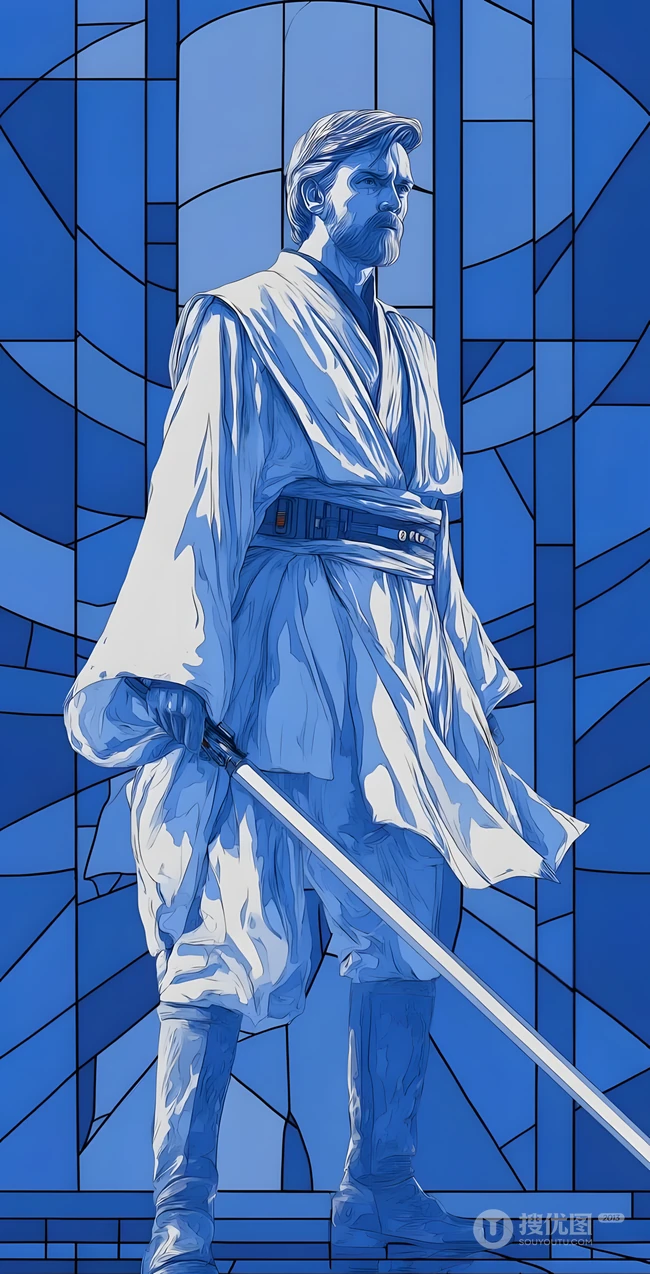 星球大战欧比旺&middot;克诺比蓝调艺术系列壁纸