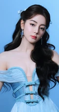 迪丽热巴蓝色系清新礼服造型写真合集