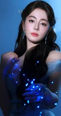 迪丽热巴蓝色系清新礼服造型写真合集