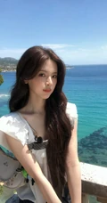 杨超越海边清新度假风系列写真