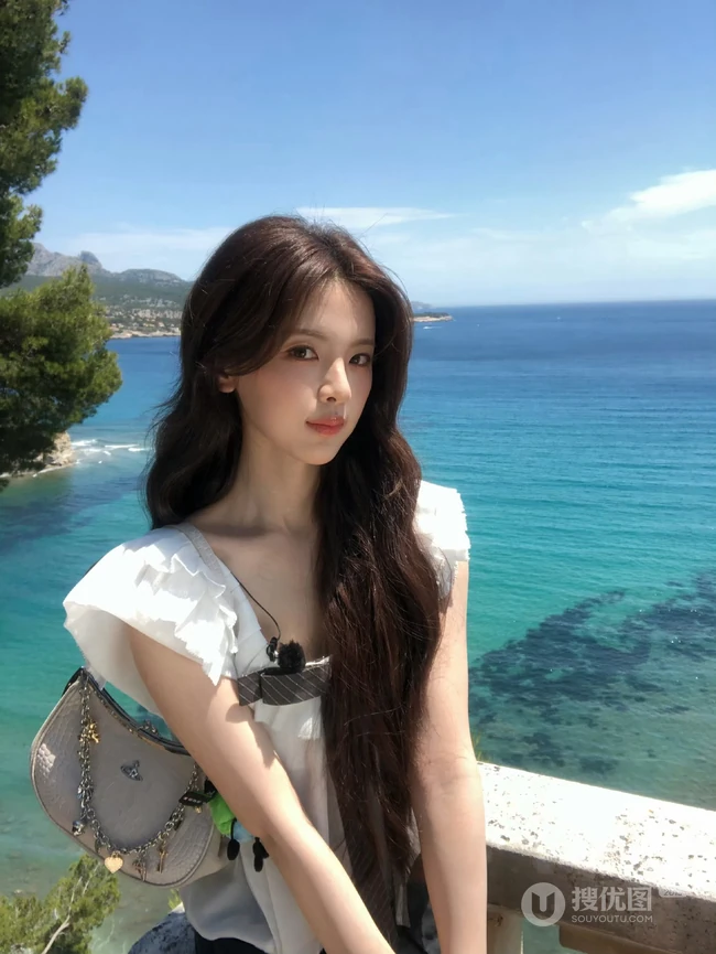 杨超越海边清新度假风系列写真