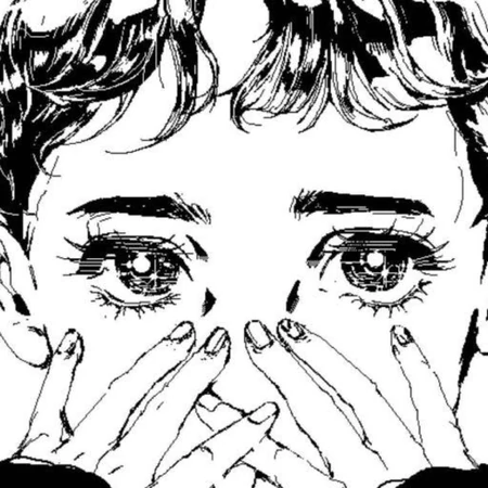 黑白手绘御姐女生动漫头像系列合集