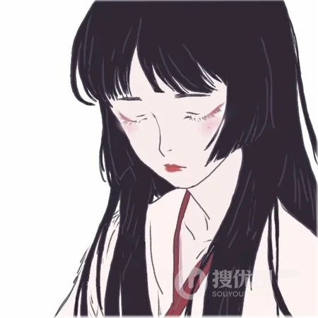 黑白手绘御姐女生动漫头像系列合集