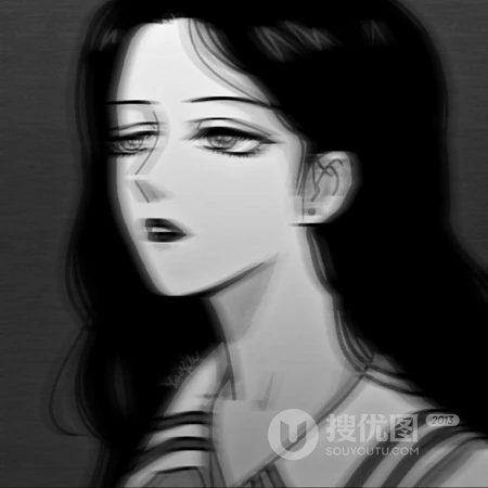 黑白手绘御姐女生动漫头像系列合集