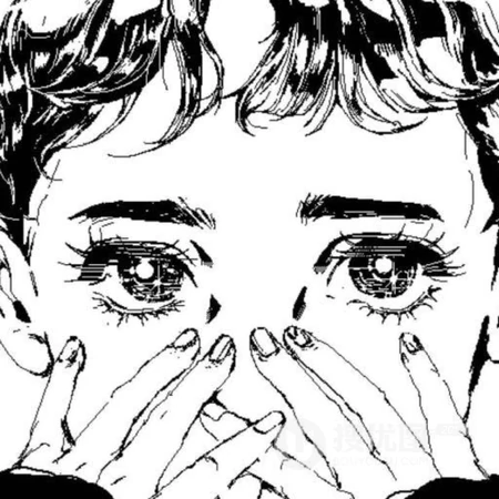 黑白手绘御姐女生动漫头像系列合集