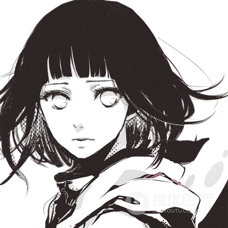 黑白手绘御姐女生动漫头像系列合集
