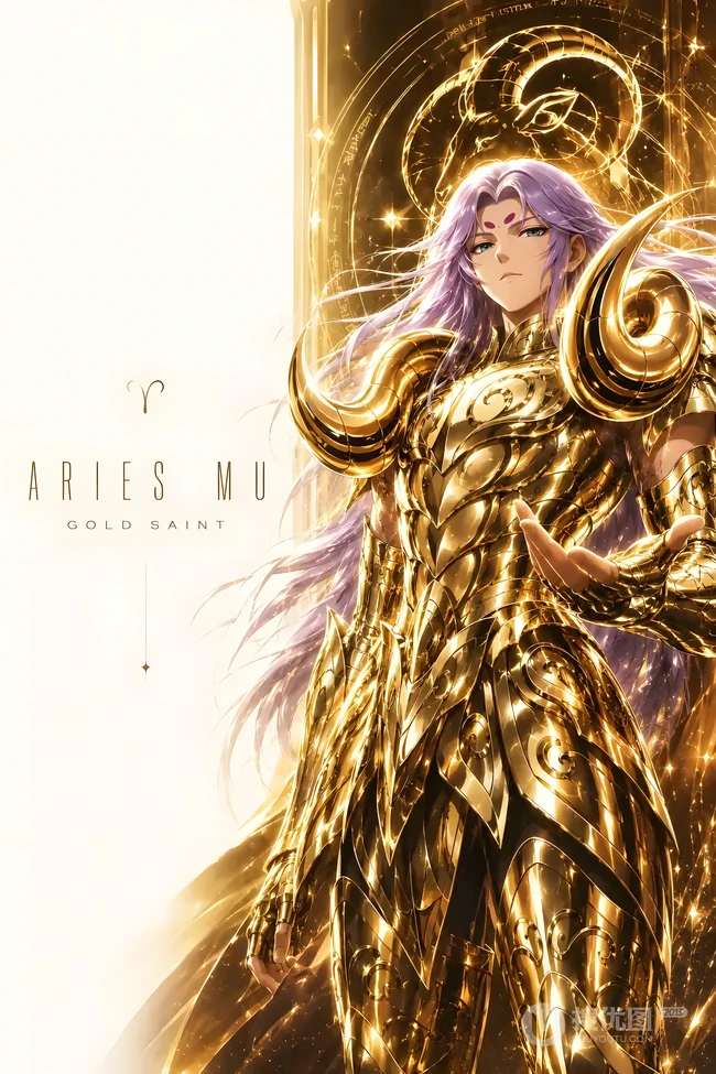 圣斗士星矢黄金圣斗士系列角色插画