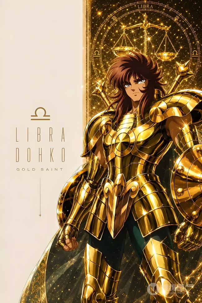 圣斗士星矢黄金圣斗士系列角色插画