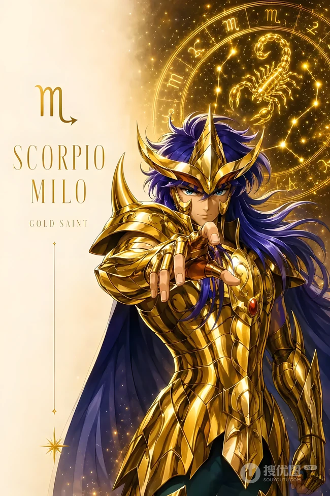 圣斗士星矢黄金圣斗士系列角色插画