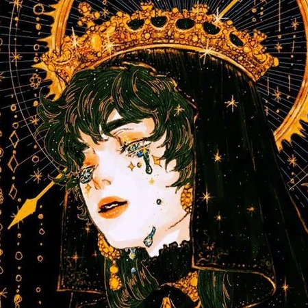 复古暗黑风蝴蝶少女手绘插画头像合集