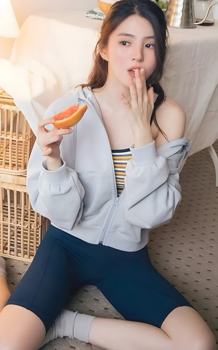 韩系清甜少女居家休闲慵懒风写真组图